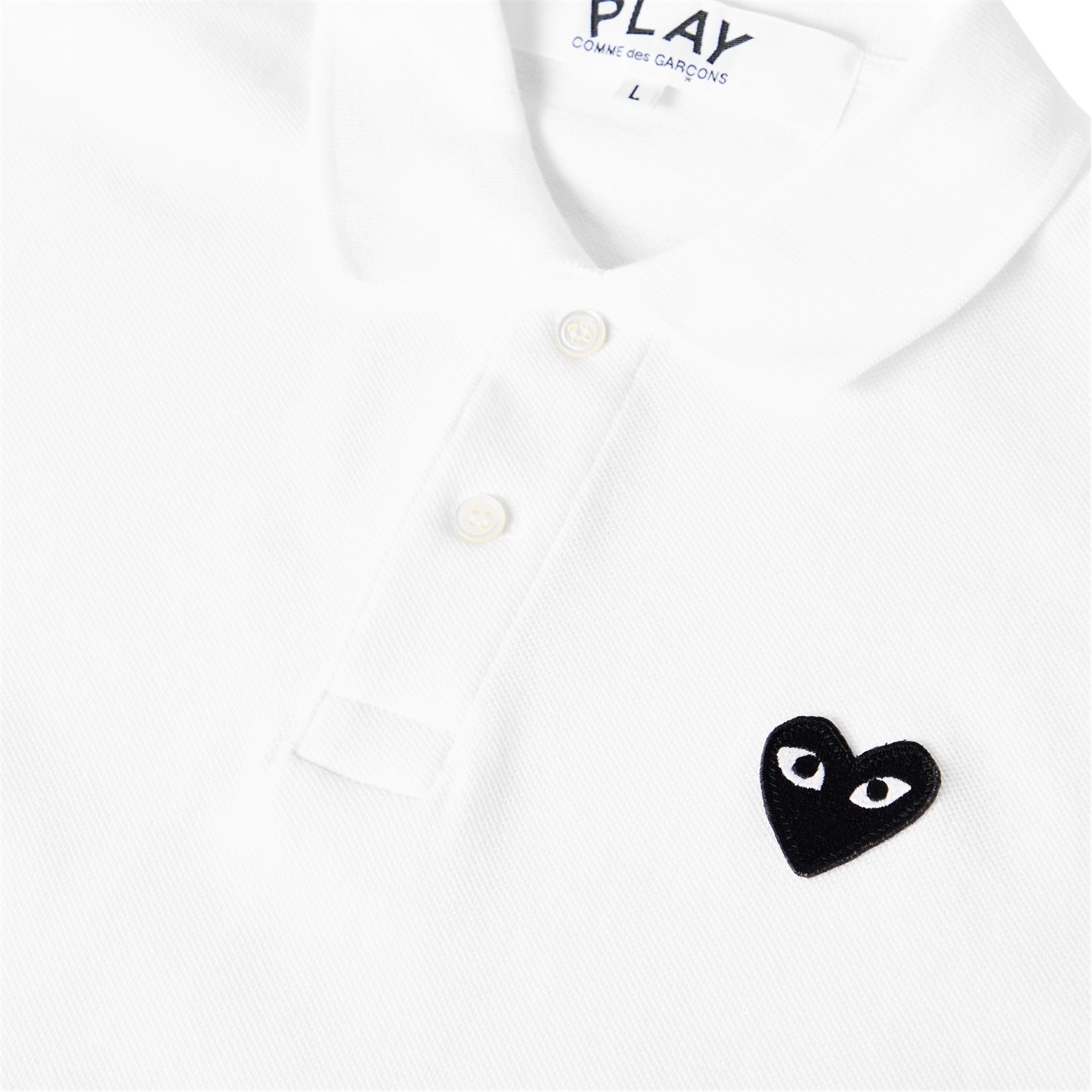COMME DES GARCONS PLAY | Embroidered Logo Polo Shirt | Men | White