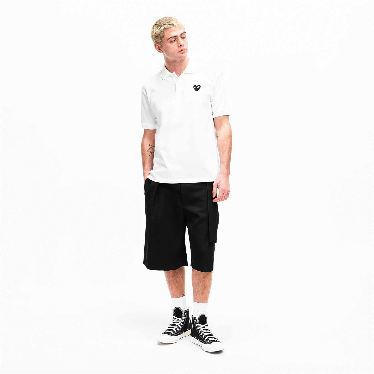 COMME DES GARCONS PLAY | Embroidered Logo Polo Shirt | Men | White