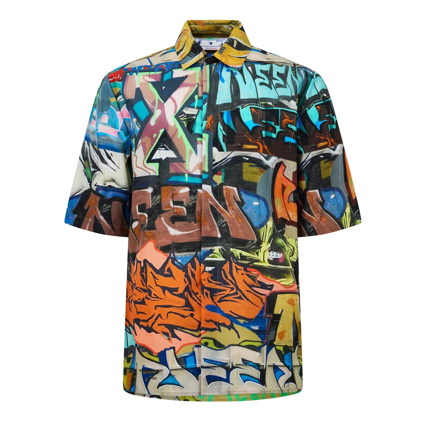 OFF WHITE | Men's Neen Graffiti Long Sleeve Shirt | Men