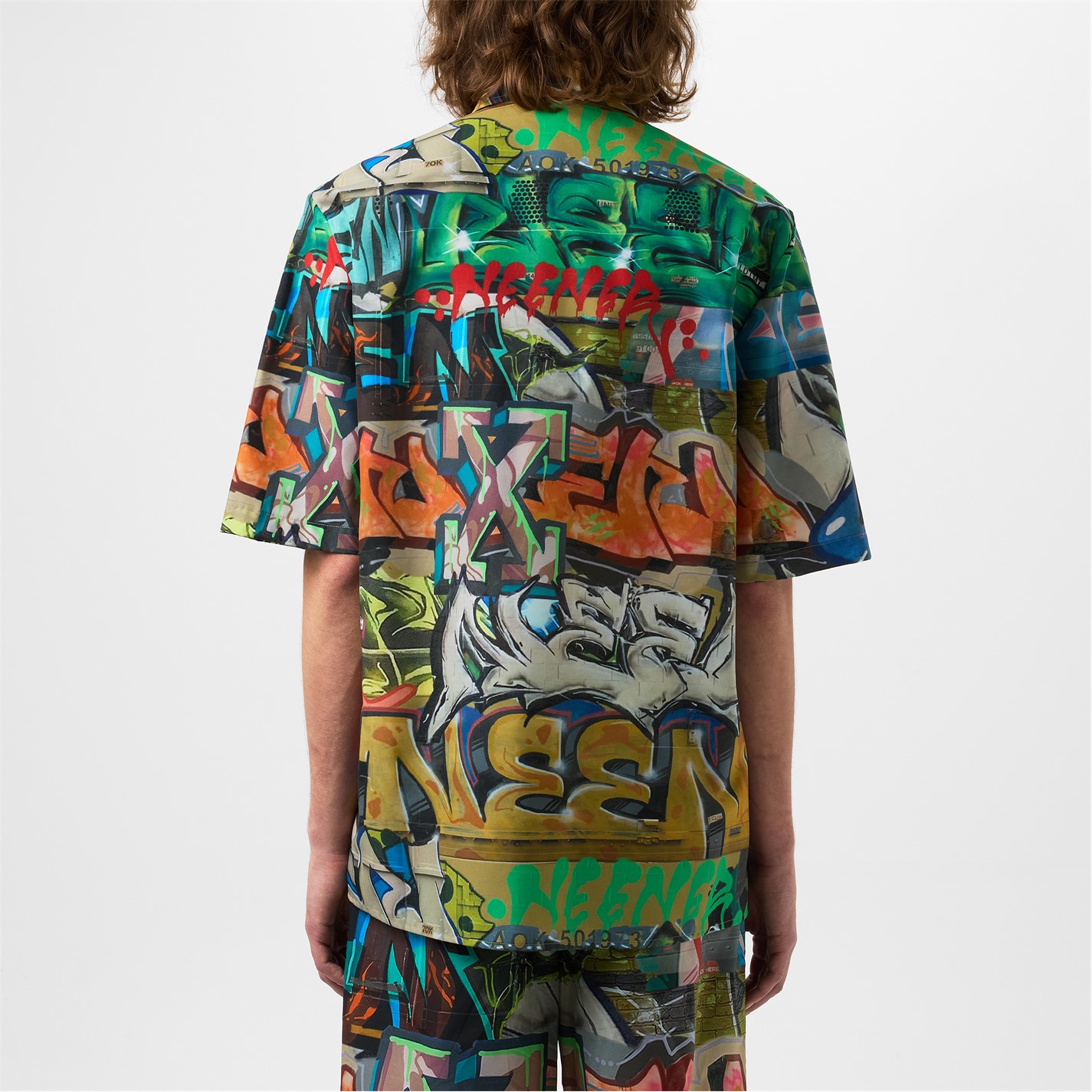 OFF WHITE | Men's Neen Graffiti Long Sleeve Shirt | Men