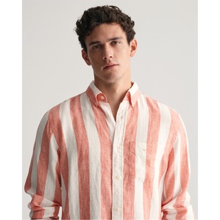 Gant | REG COTTON LINEN STRIPE SS SHIRT SU | Patterned Shirt - Short