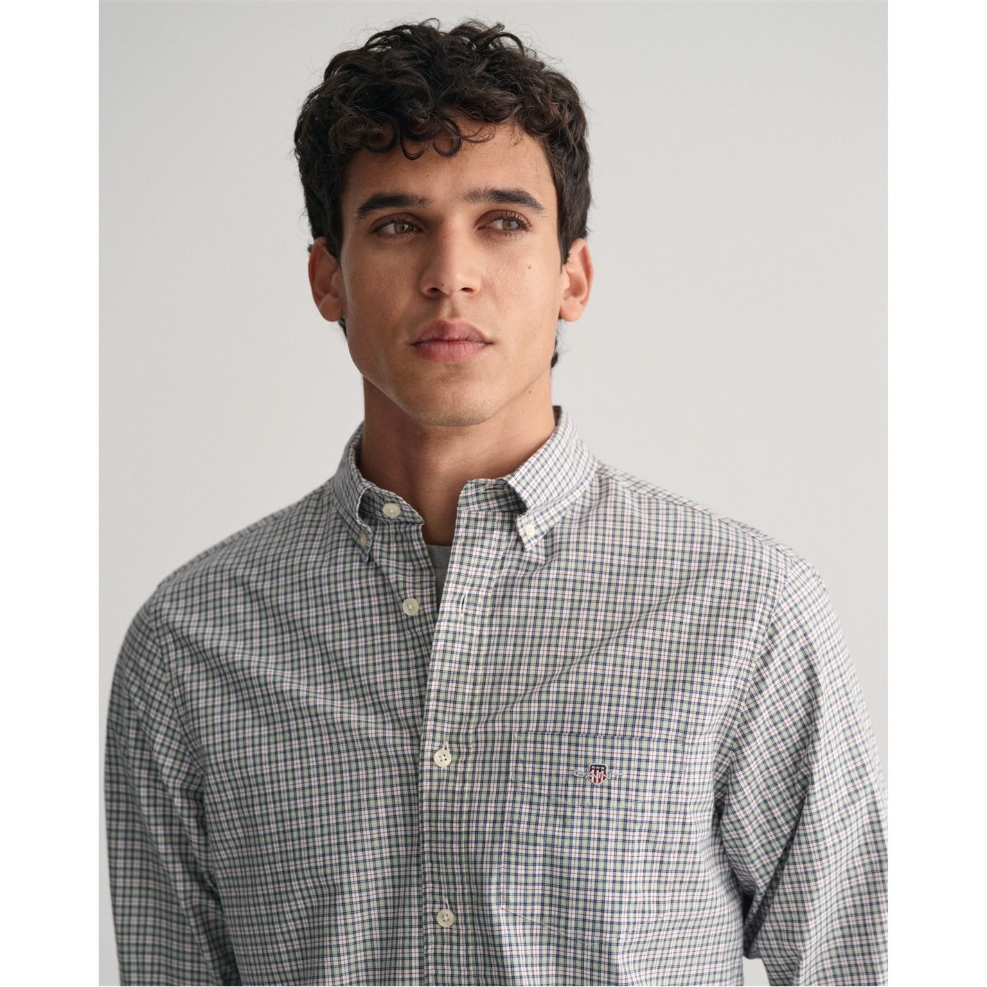 Chemise Homme GANT REG - Poplin Microcheck - Style Décontracté Et Élégant