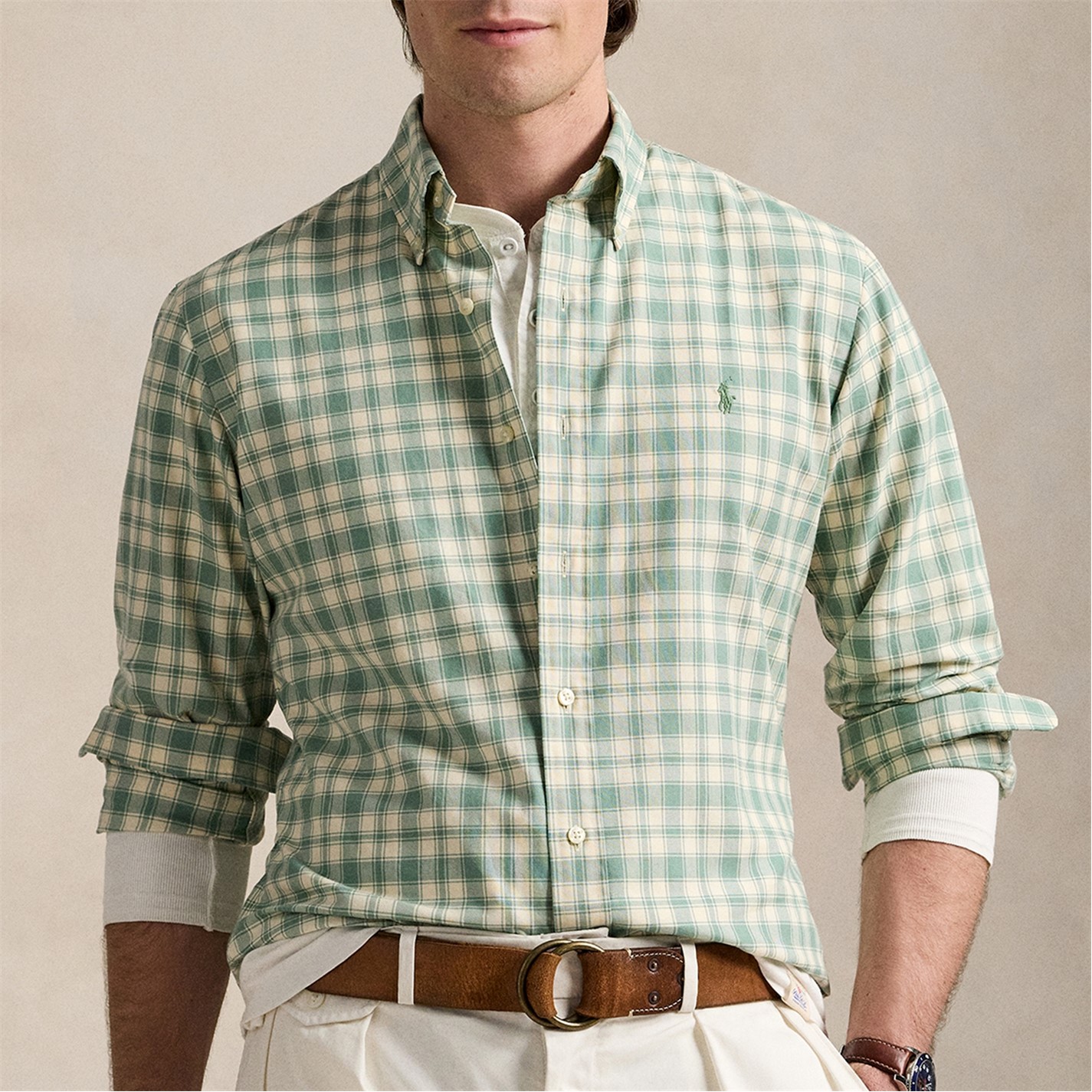 RALPH LAUREN | Ralph Shirts Sn99 | Men | Seafoam Cream | Flannels ...