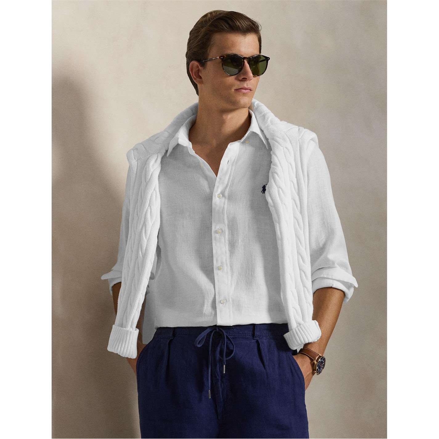Polo Ralph Lauren | Linen Long Sleeve Shirt | Men | Plain Shirt - Long ...