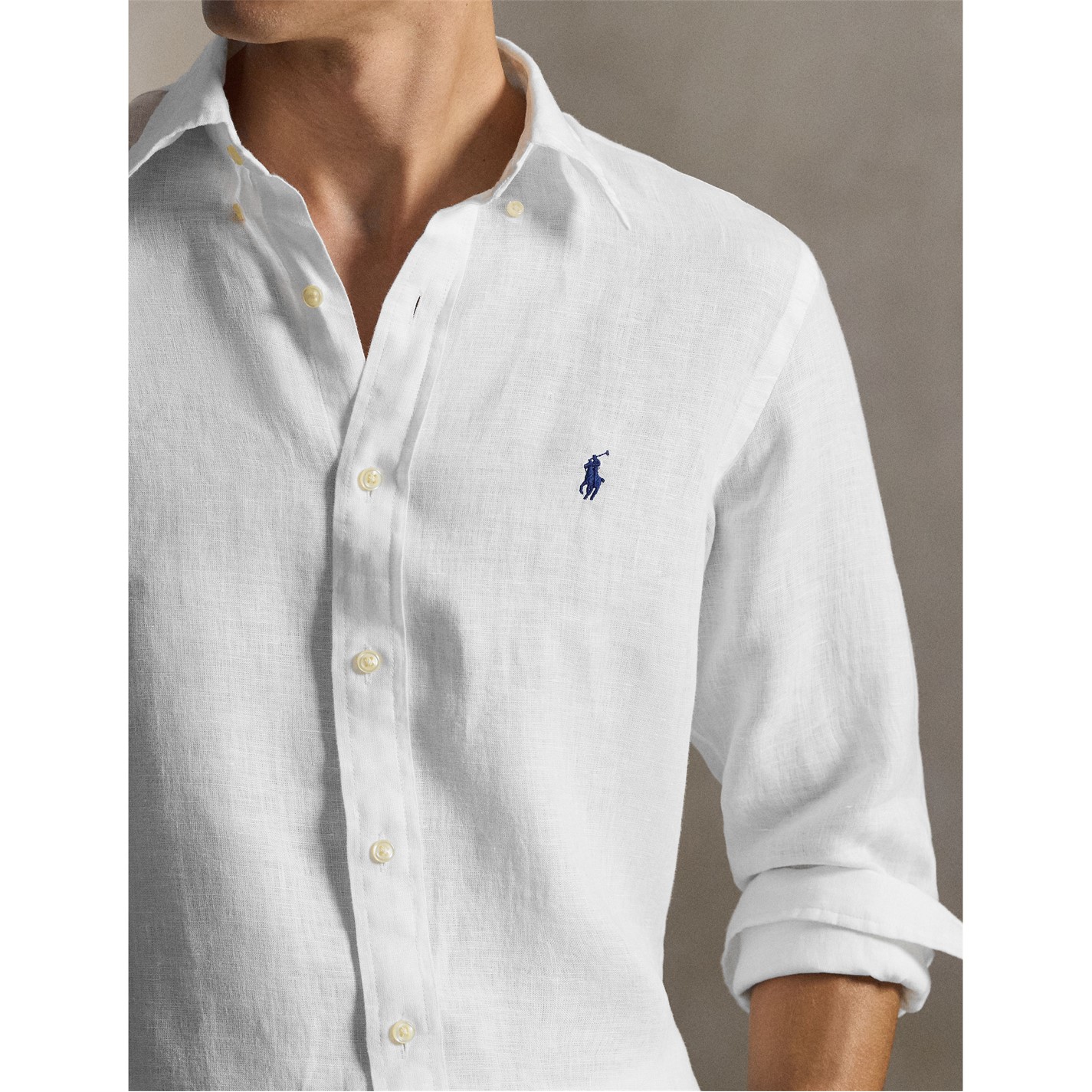 Polo Ralph Lauren | Linen Long Sleeve Shirt | Men | Plain Shirt - Long ...