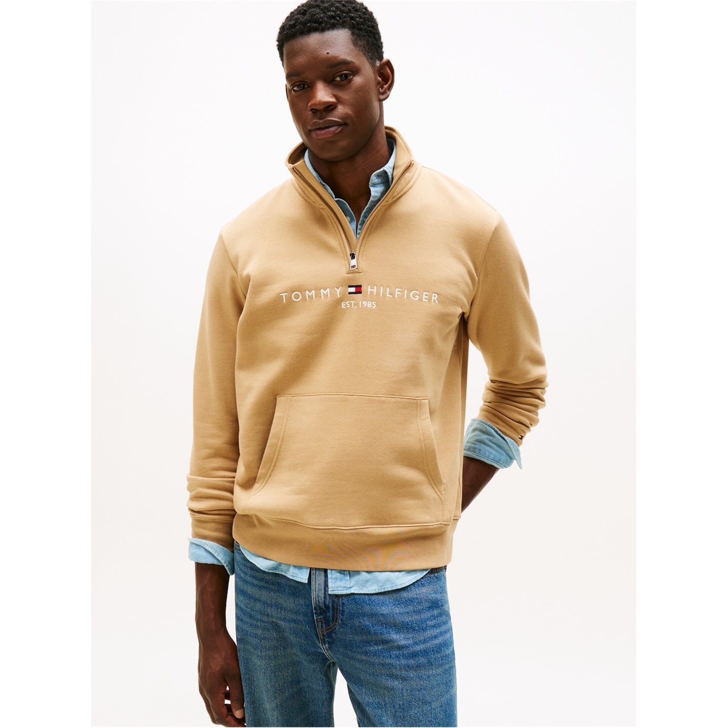 Tommy Hilfiger | Logo Mockneck Sweatshirt | Men | 1/4 Zip Fleece