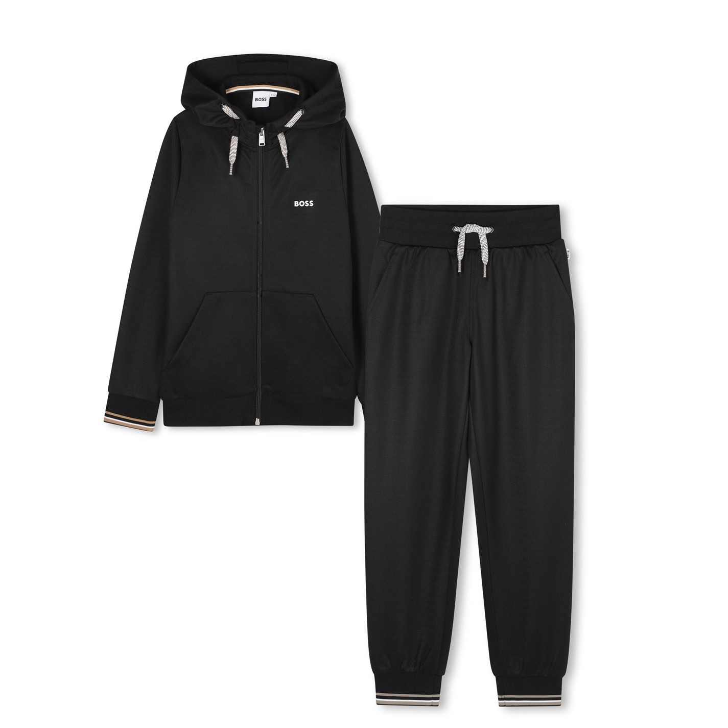 BOSS - Toddler Zip Hoodie Colour Block Tracksuit  -  Blue