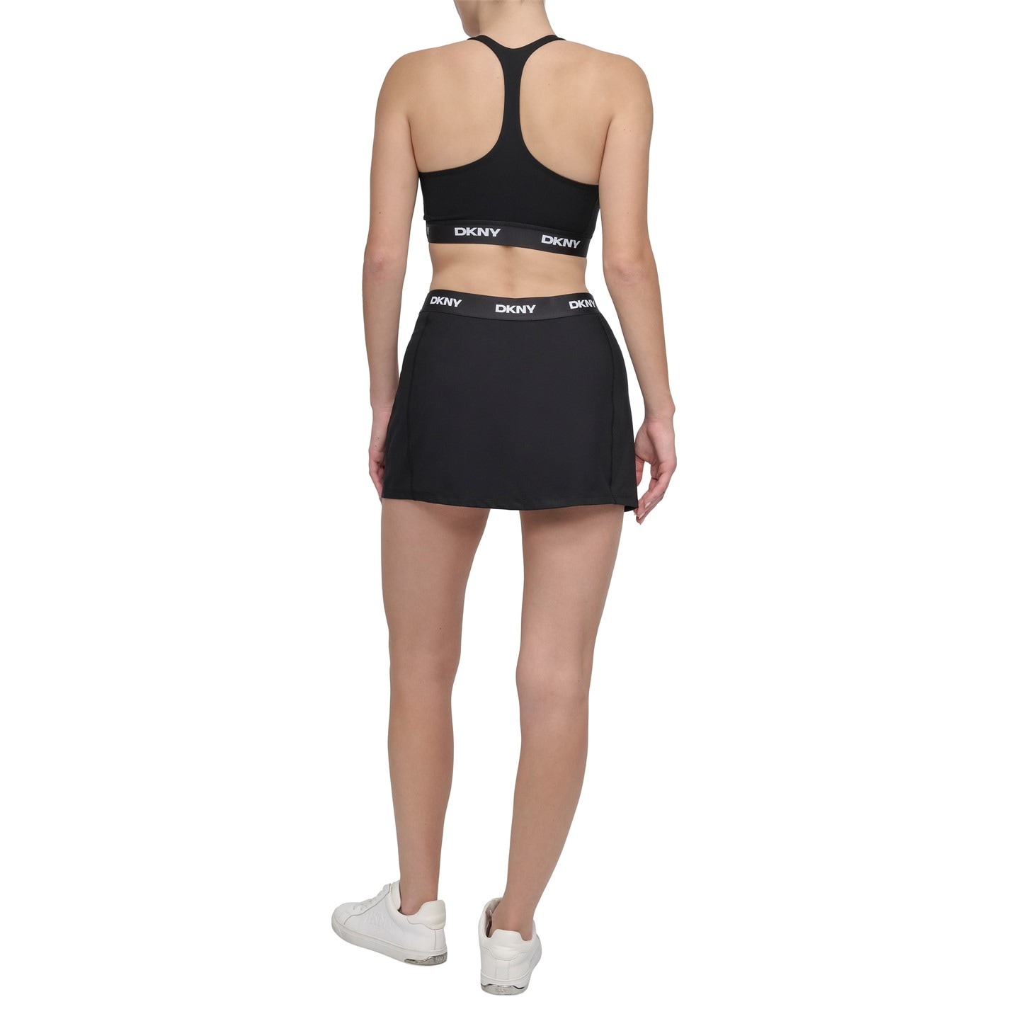 Leggings Compresión DKNY High Waisted 7/8 Con Logo Tape | Negro/Negro | 81% Poliéster, 19% Elastano