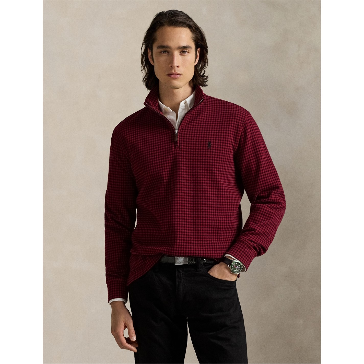 Polo Ralph Lauren | Plaid Estate 1/4 Zip Sweatshirt | Men | 1/4