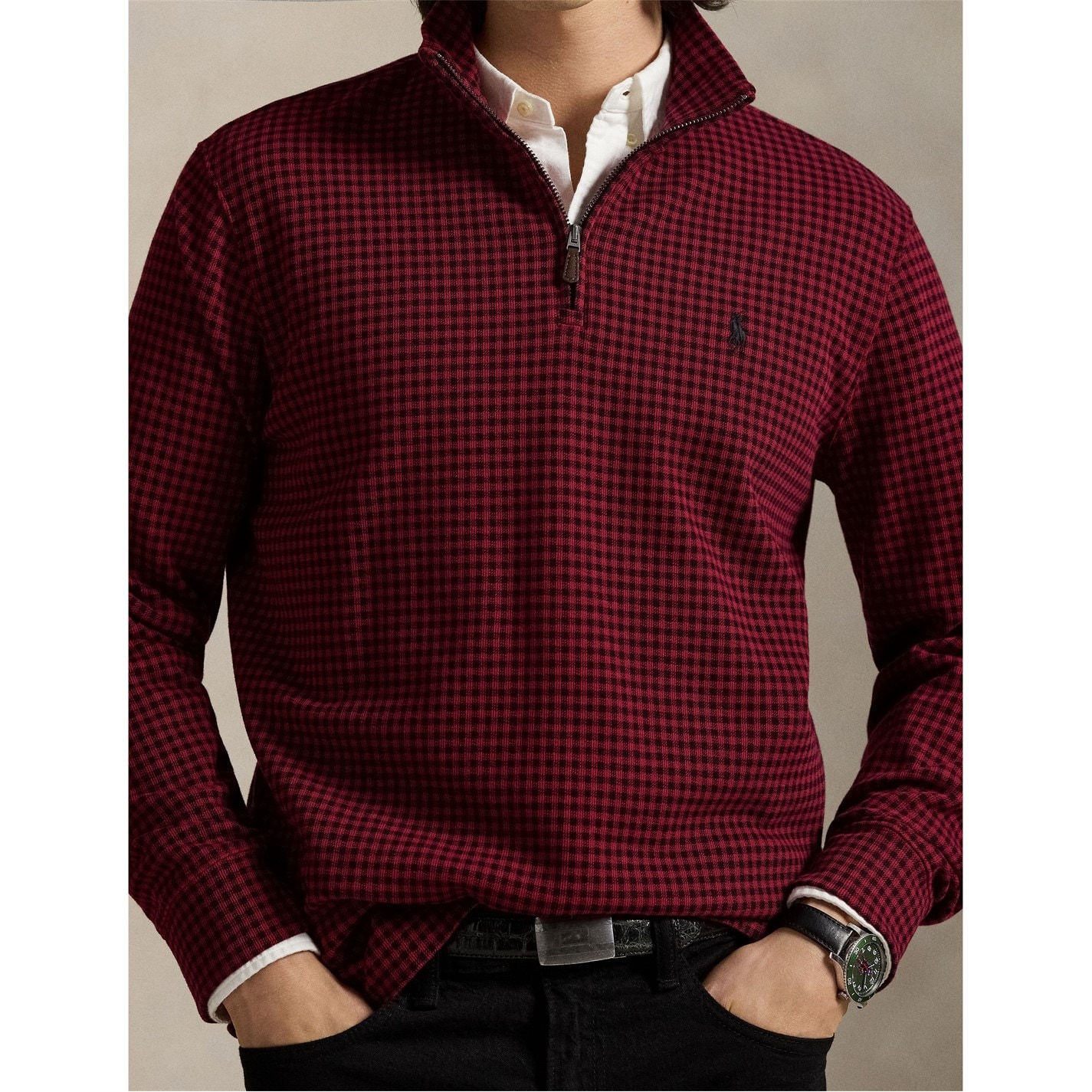 Polo Ralph Lauren | Plaid Estate 1/4 Zip Sweatshirt | Men | 1/4