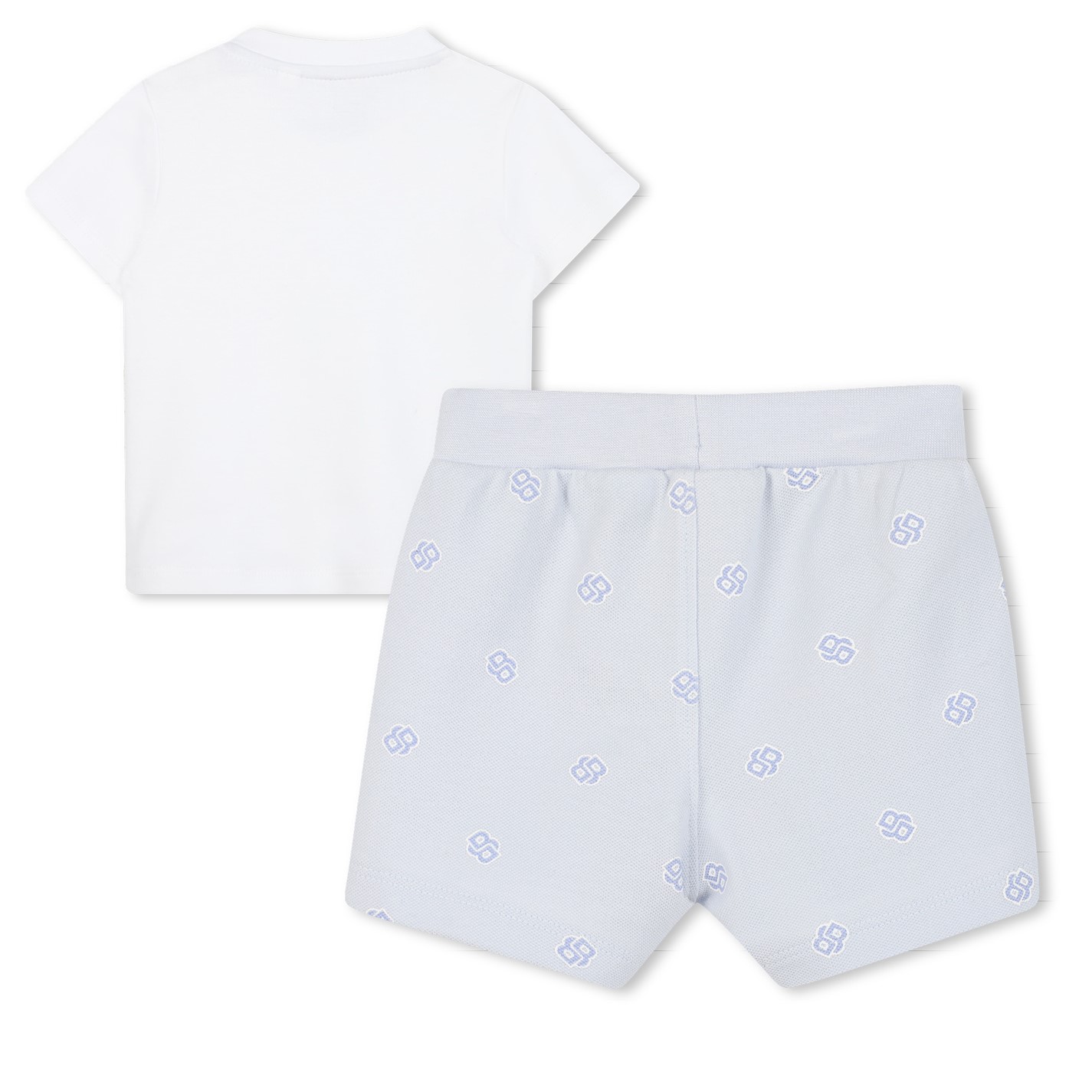 Smart Off-White Shirt and Blue Shorts Set for Boys main image 1