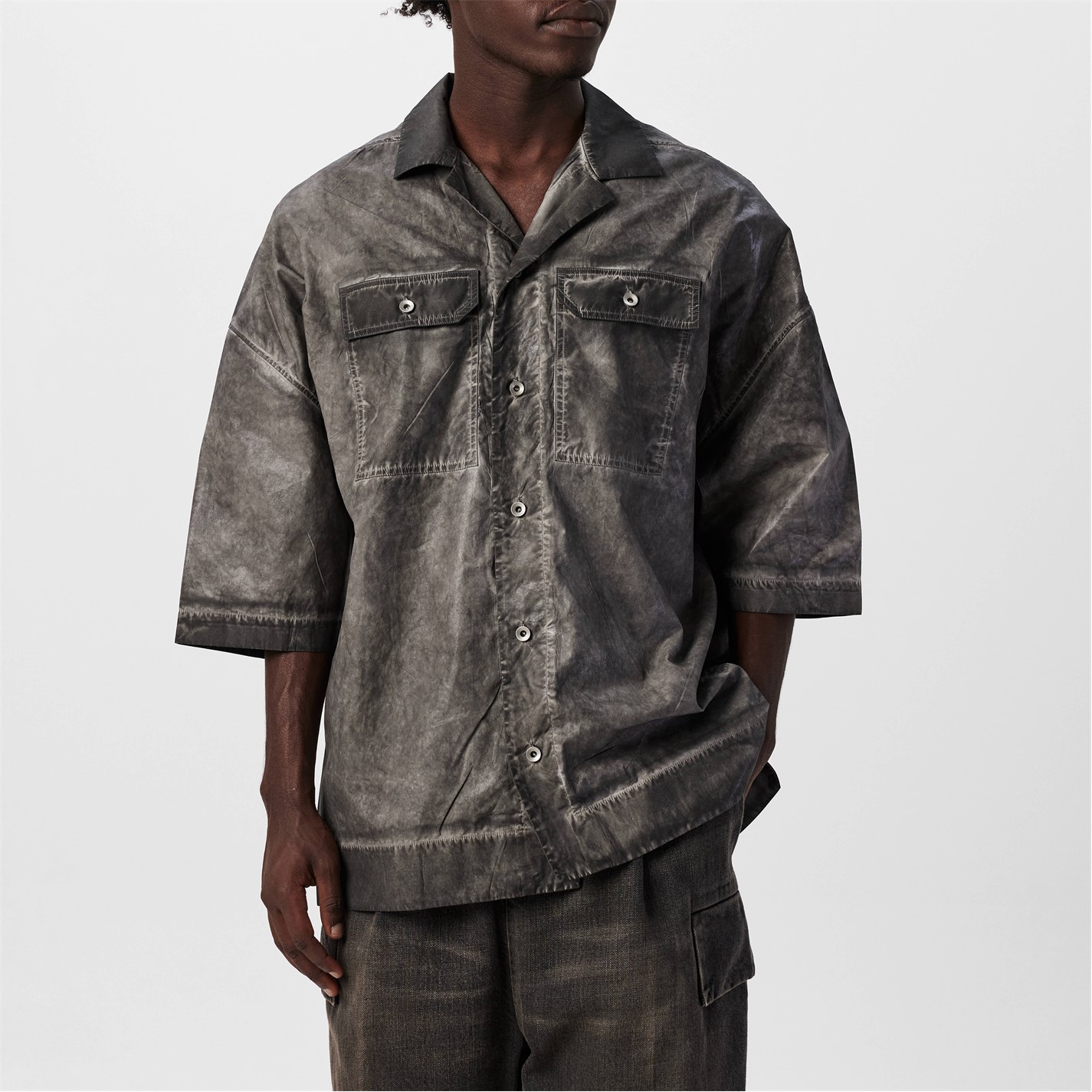 【美品】Rick Owens 24FW MAGNUM  SHIRT46 RICK OWENS DRKSHDW | Magnum Short Sleeved Shirt | Men | Darkdust