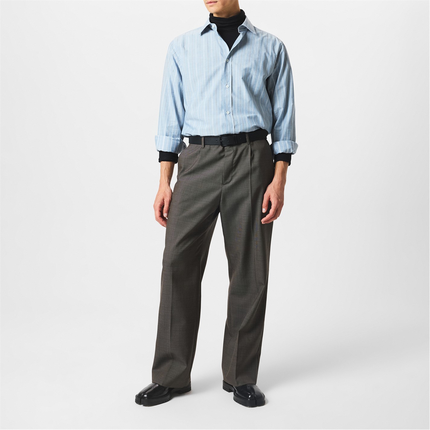 トップス Maison Margiela 22AW LONG STRIPE SHIRT MAISON MARGIELA | Men's Long Sleeve Stripe Shirt | Men | Blue