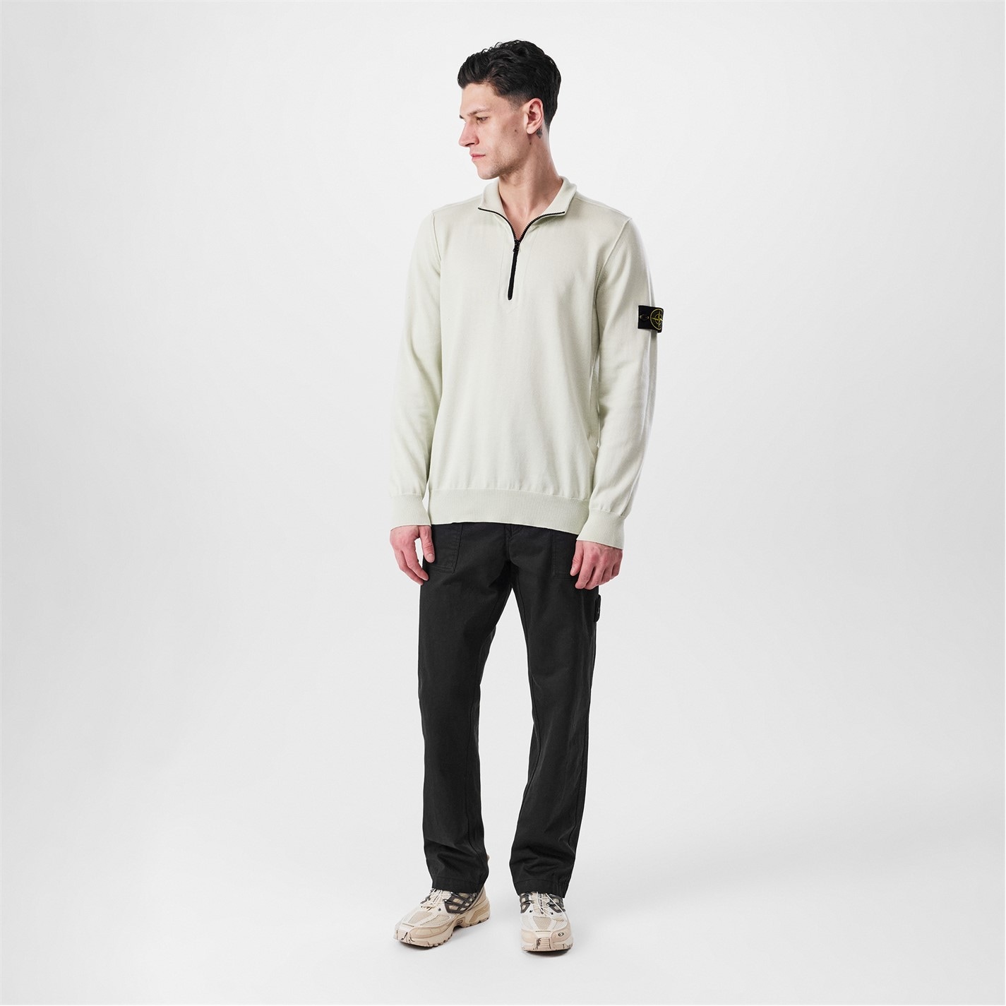 トップス 96AW STONE  HALF ZIP KNIT SWEATER STONE ISLAND | Quarter Zip Knit Sweater | Men | Sabbia V0095