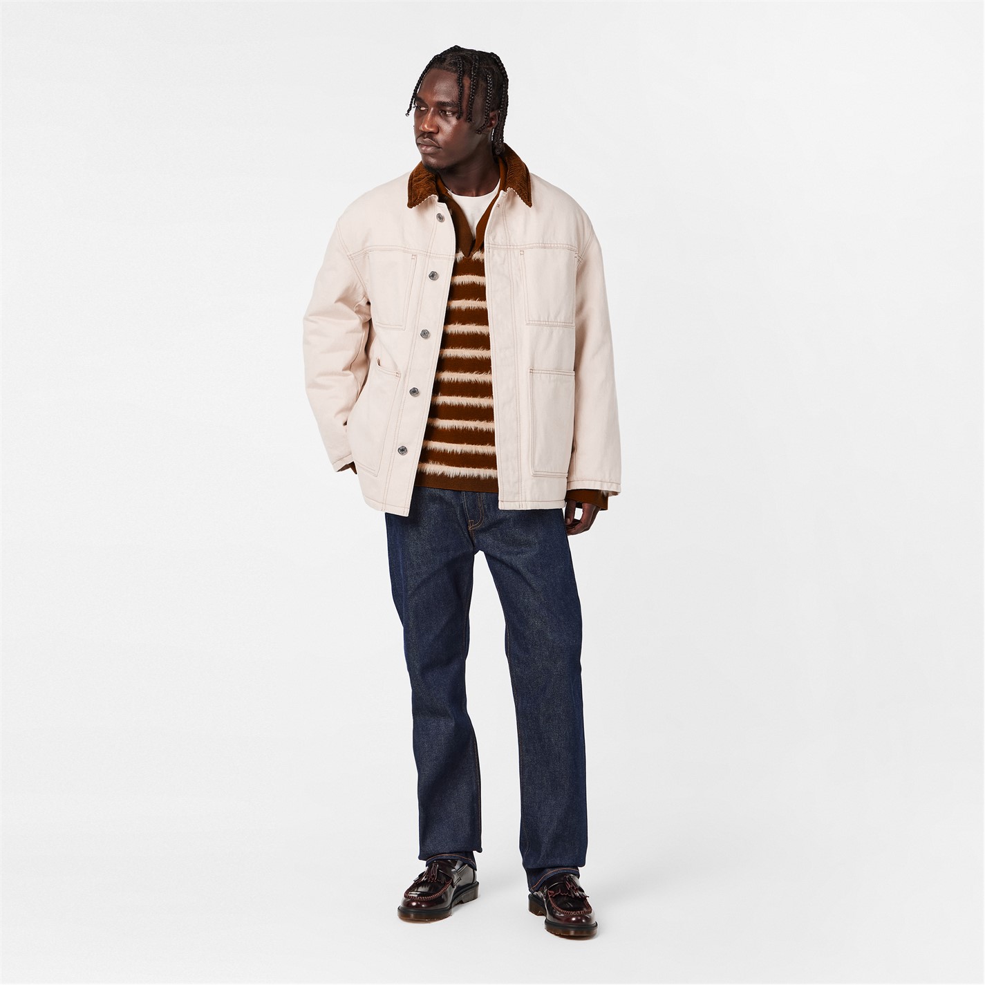 AMI PARIS | Men's Worker Field Jacket | Men | Ecru | Flannels