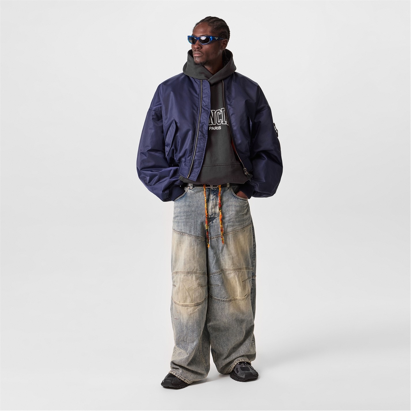 BALENCIAGA | Round Bomber Jacket | Men | Dark Navy | Flannels