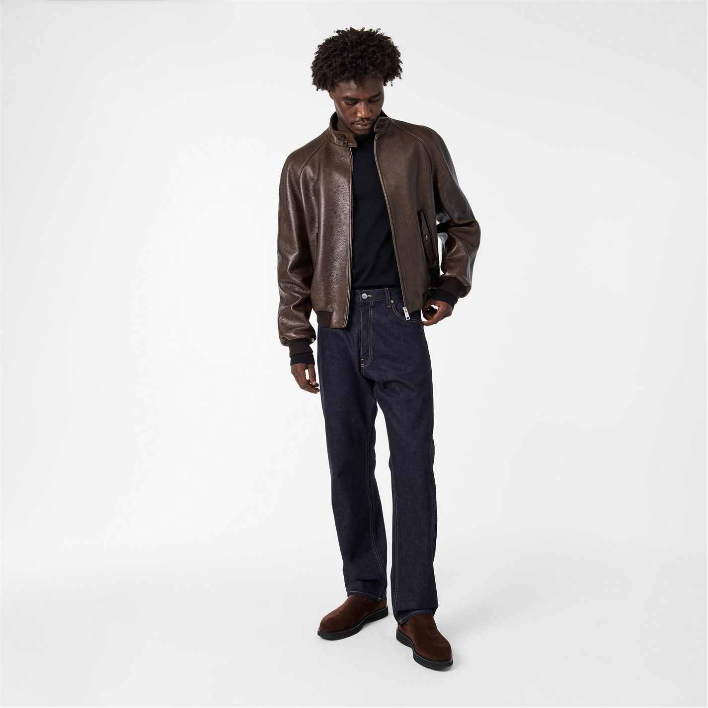 PRADA | Men's Fine Leather Tailored Fit Leather Jacket | Men
