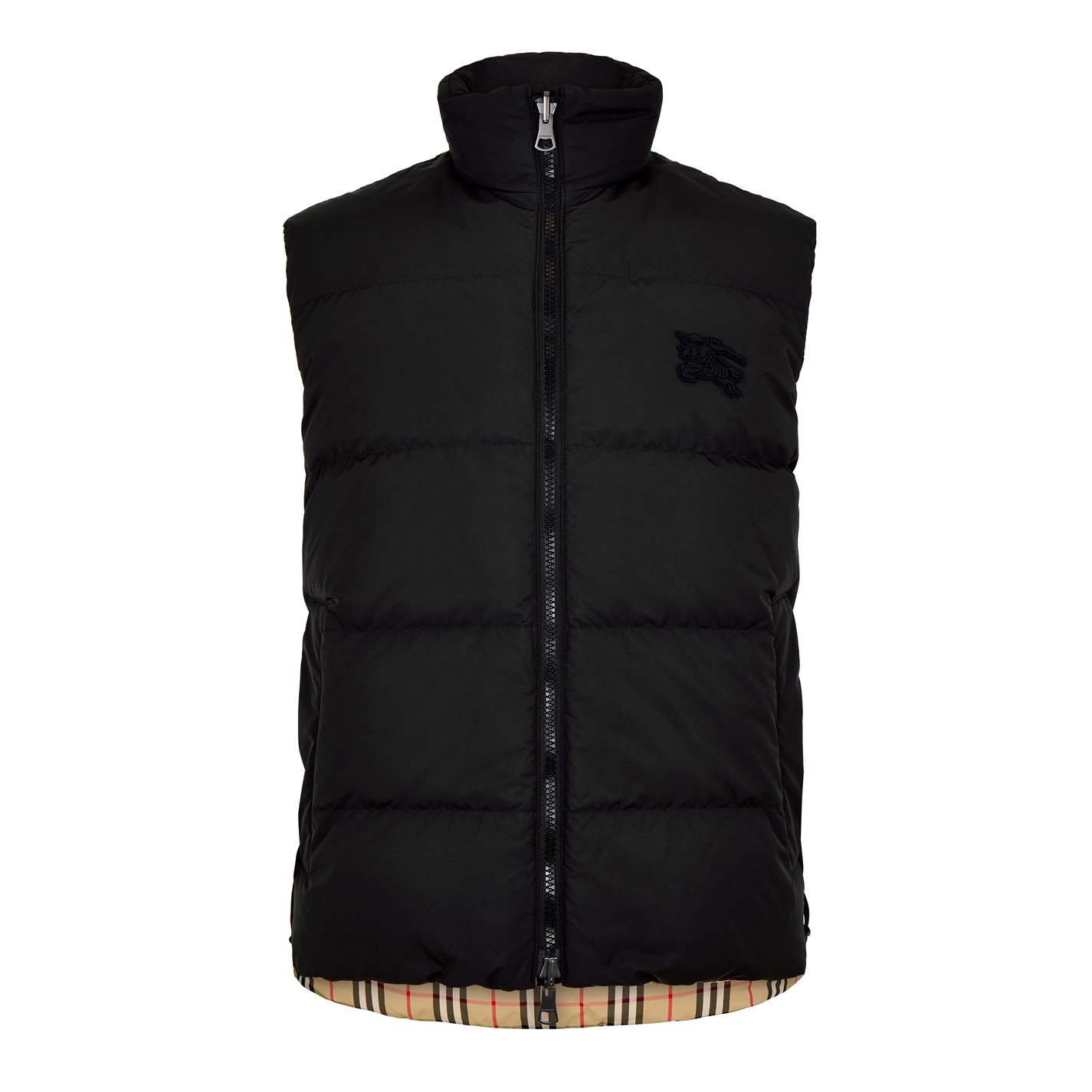 BURBERRY | Men's Reversible Check Puffer Goose Down Gilet | Men