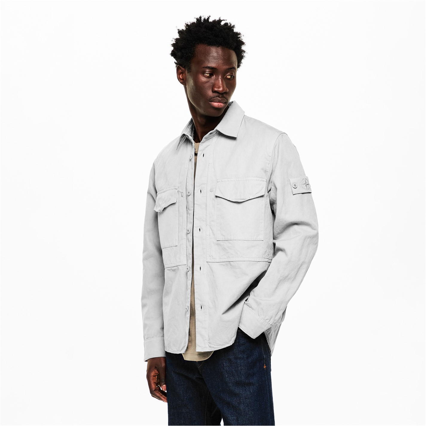STONE ISLAND GHOST | Mens Ghost Canvas Overshirt | Men