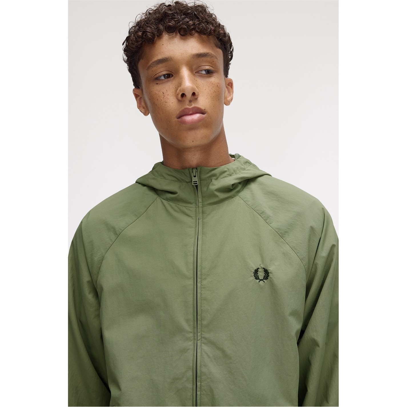 Fred Perry | Men's Taslan Hooded Shell Rain Anorak | Men | Olive