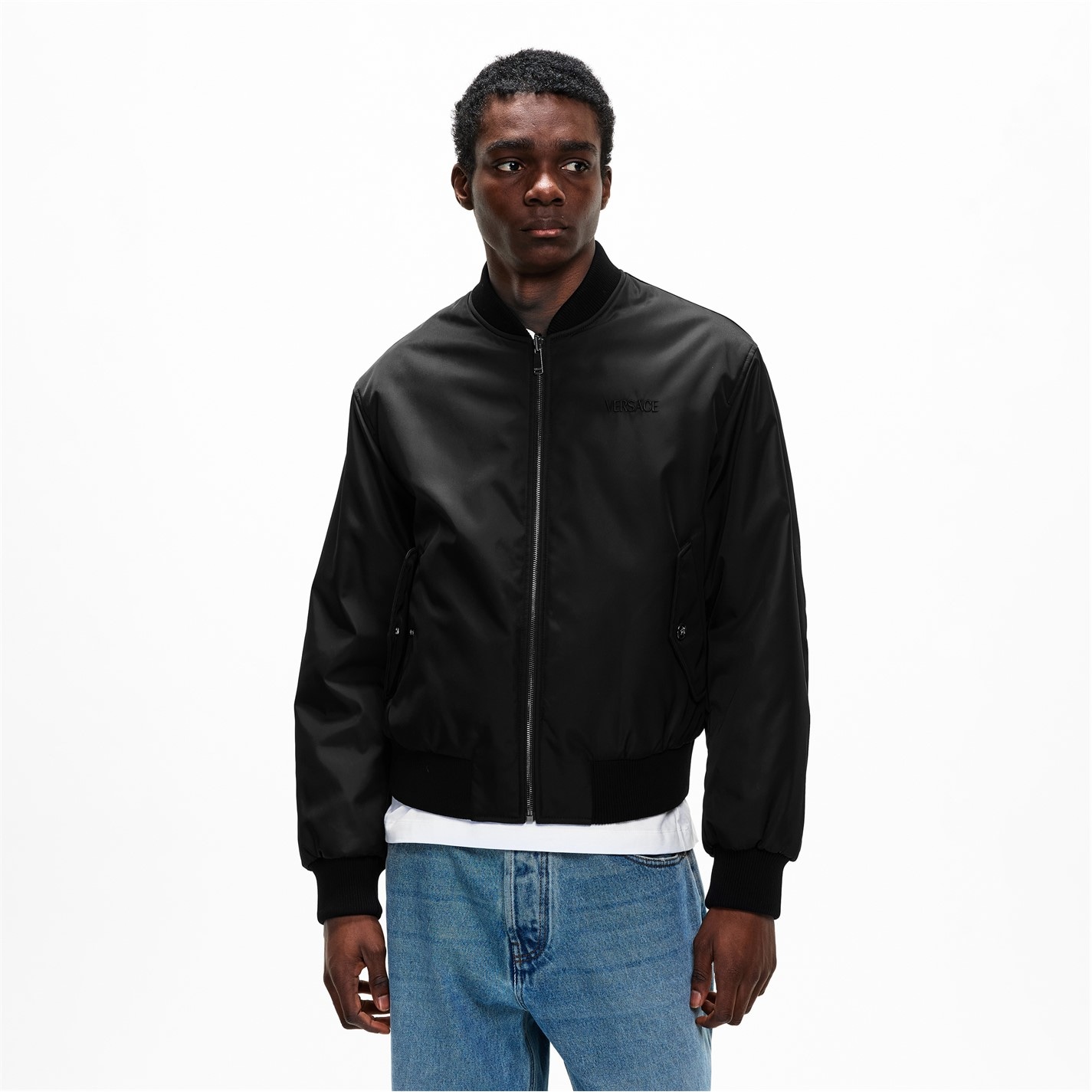 VERSACE | Men's Reversible Bomber Jacket | Men | Black/Petrol