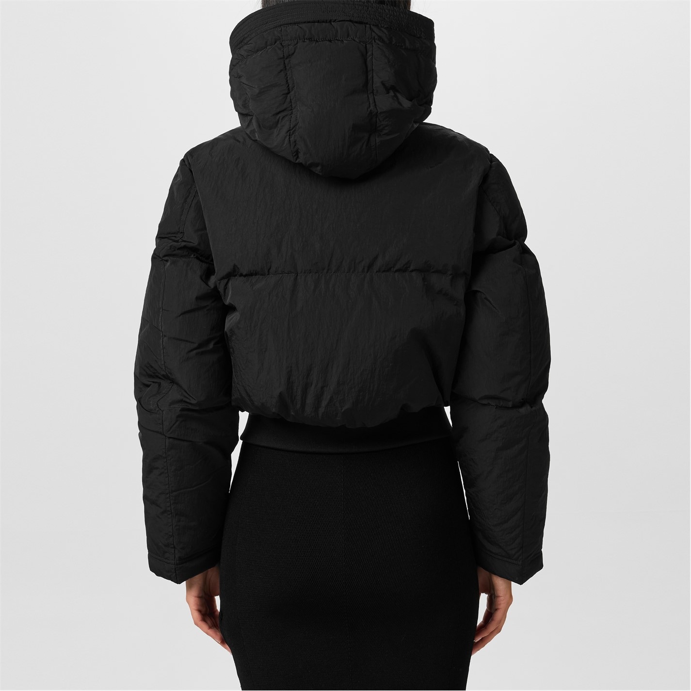 DIESEL | Women's Hooded Cropped Long Sleeve Short Puffer Jacket