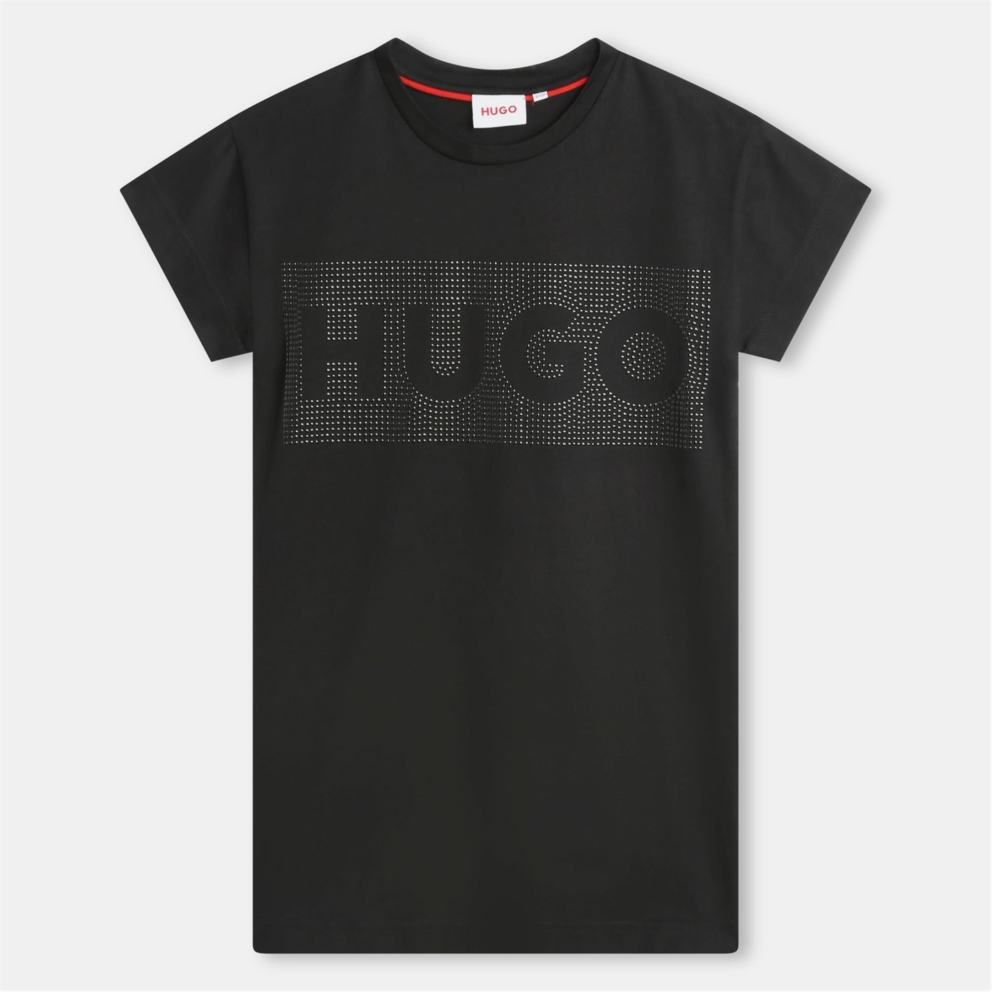 HUGO Logo TShirt Dress Junior Kids Black 09B Flannels