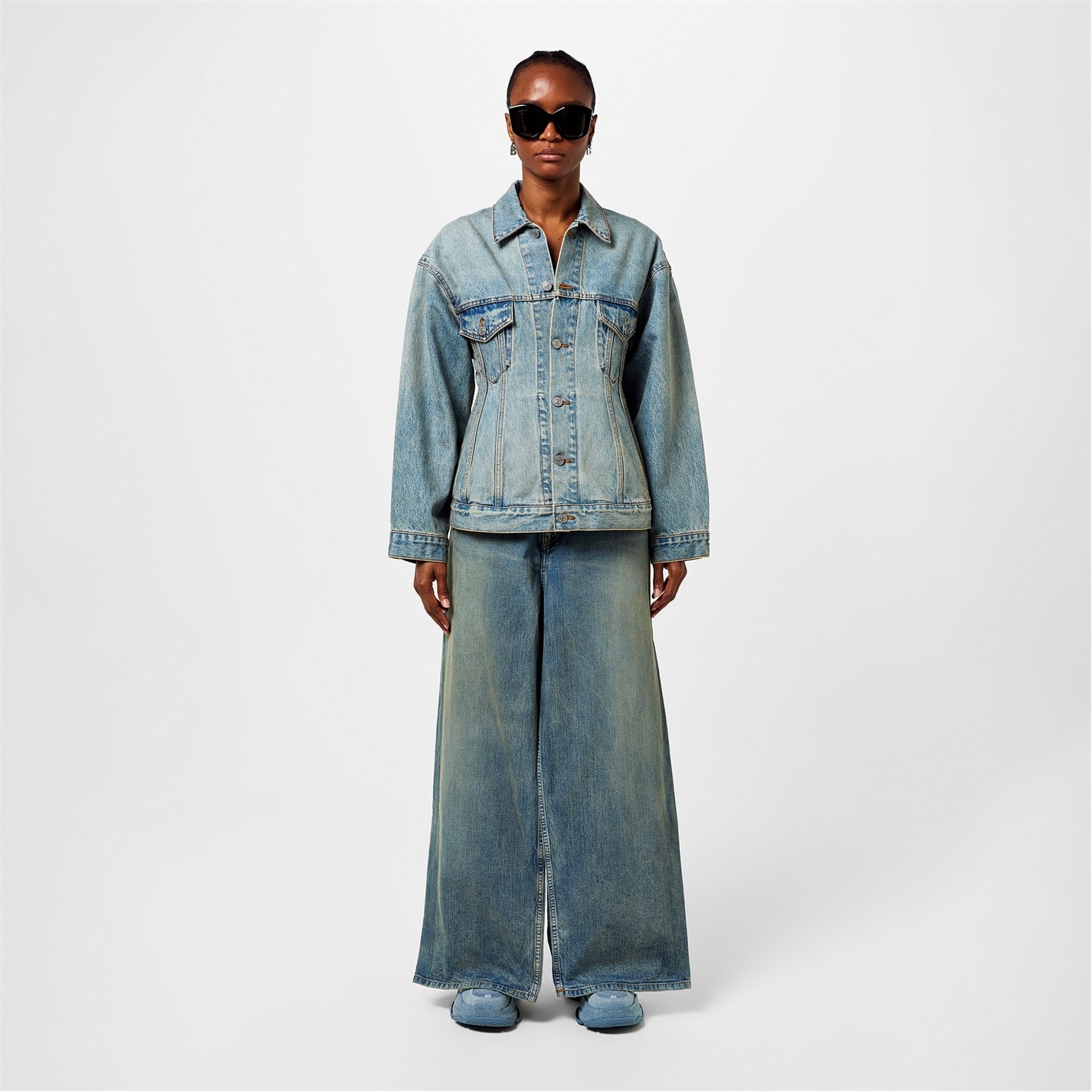 BALENCIAGA | Double Front Effect Denim Jeans | Women | Blonde Ring