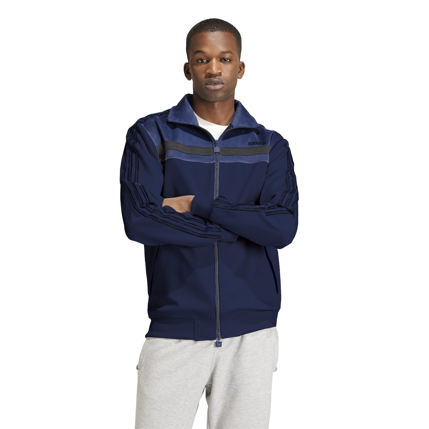 adidas gazelle silver green womens Adidas SST Navy and White 3 Stripe Full Tracksuit (S)  Wear Garson