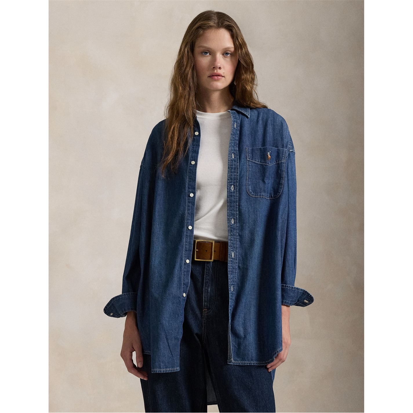 POLO RALPH LAUREN | Oversized Denim Shirt | Women | Remy Wash