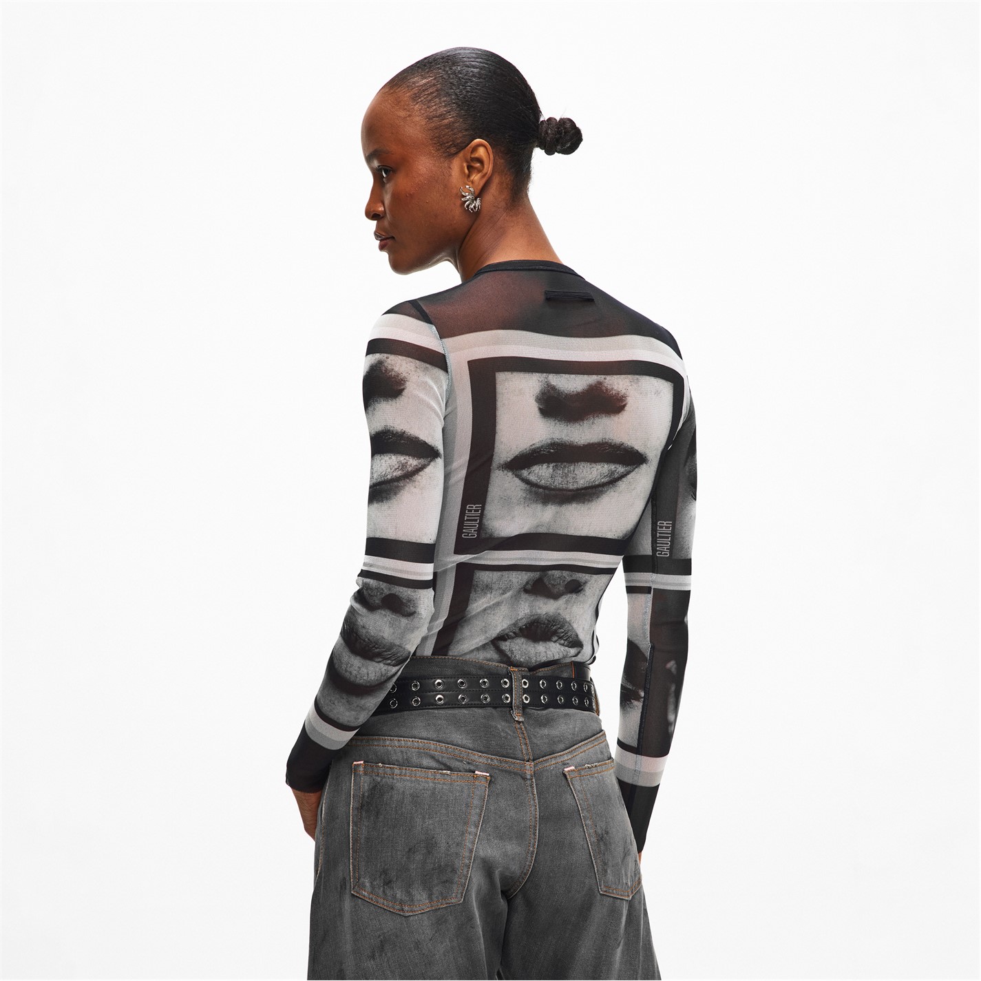 JEAN PAUL GAULTIER | Women's Eyes Lips Top Long Sleeve T-Shirt