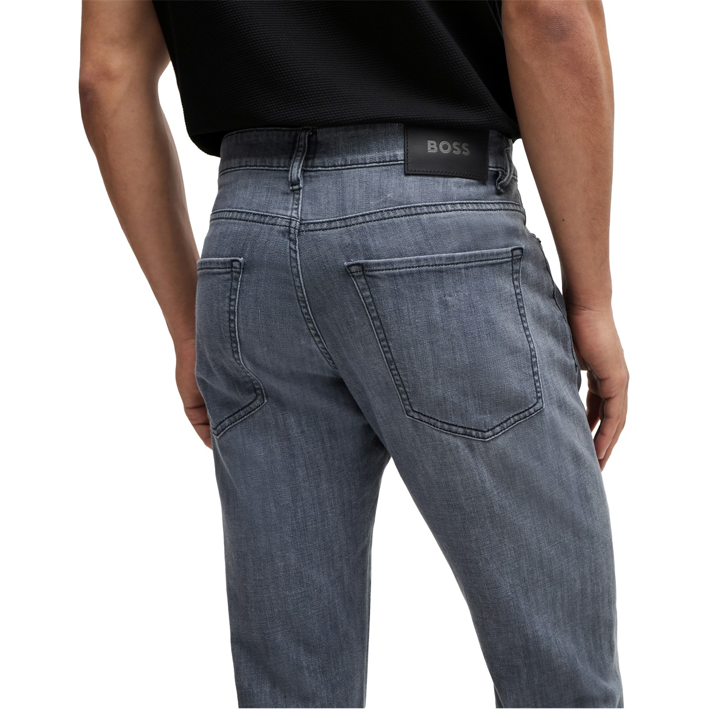 Boss Men's Delaware Slim Fit Stretch Denim Jeans Men Silver