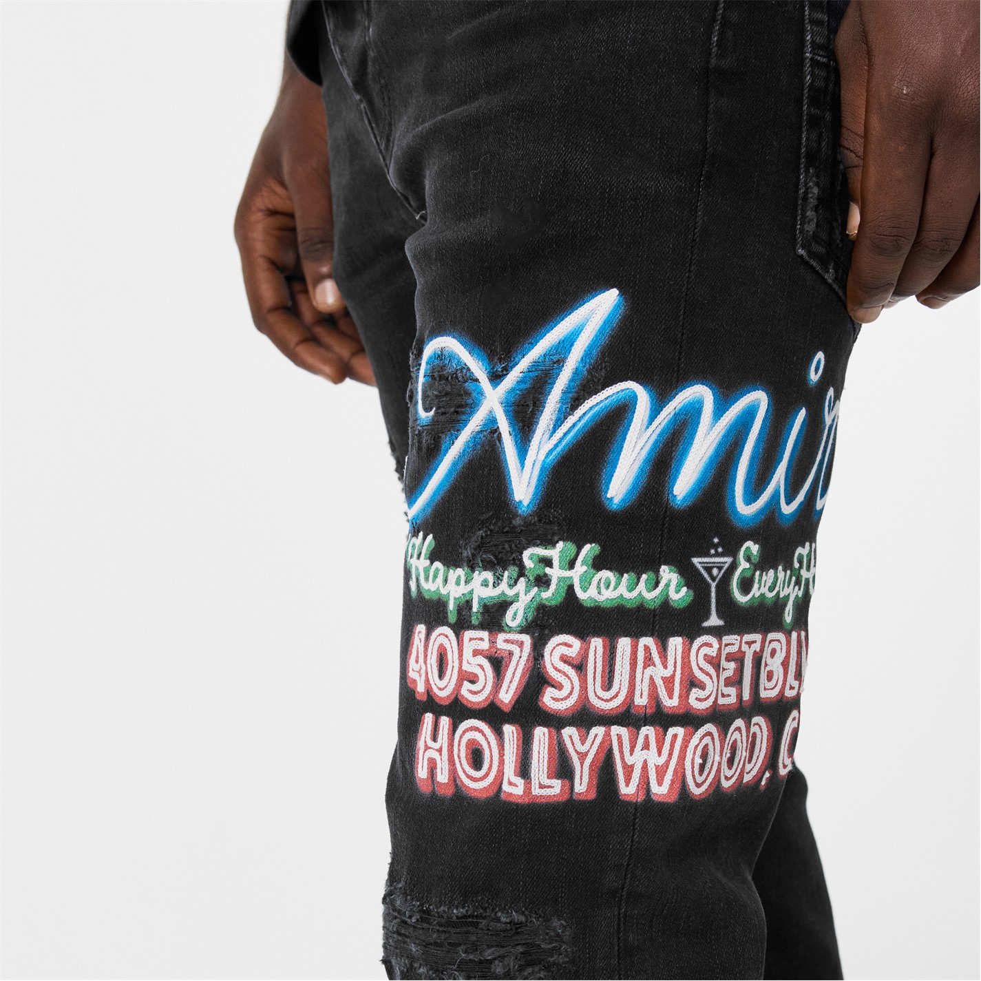 AMIRI | Men's Slim Fit Jeans | Men | Dusk Black | Flannels Fashion