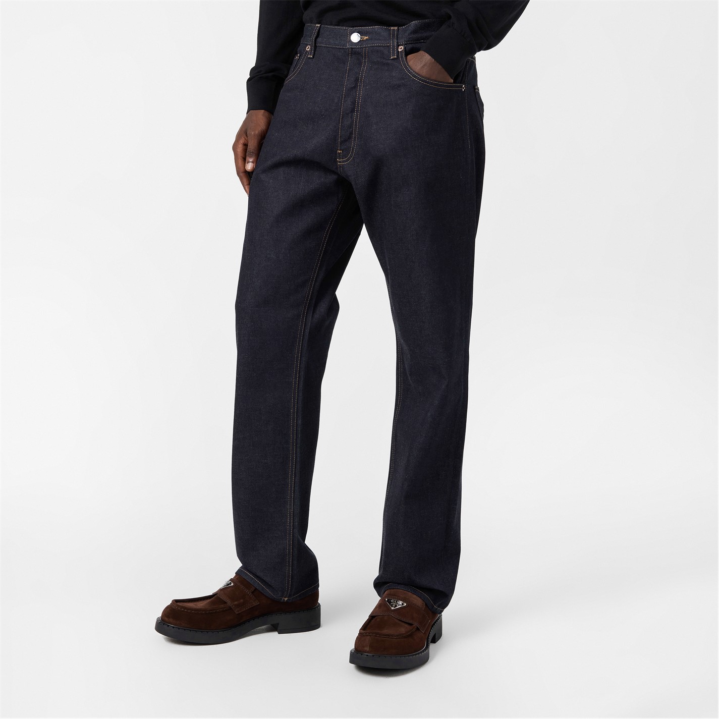 PRADA | Men's Western Structured Straight Leg Jeans | Men | Blue