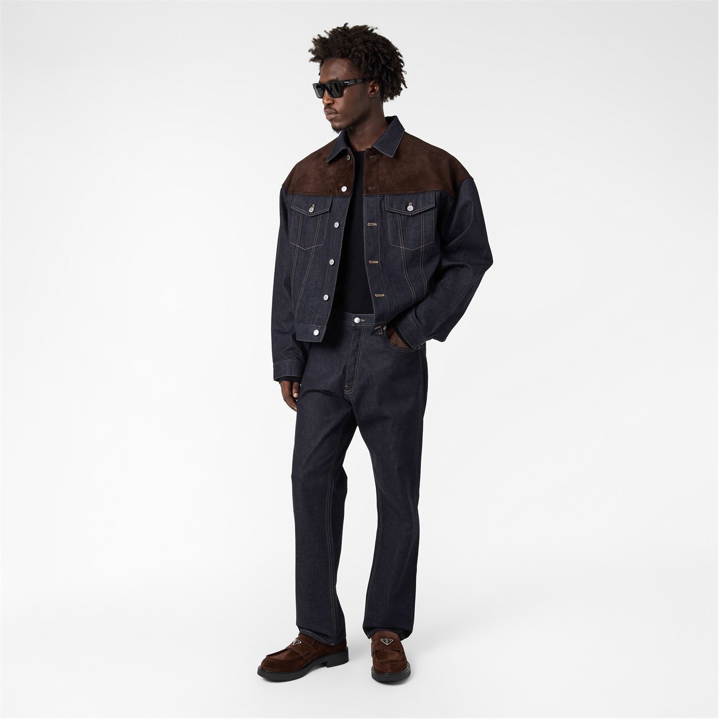 PRADA | Men's Western Structured Straight Leg Jeans | Men | Blue