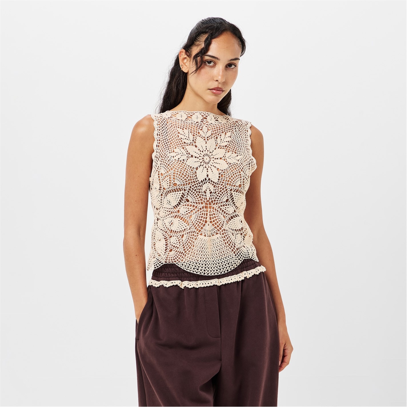 Magda Butrym Women Grey Cashmere Tank Top