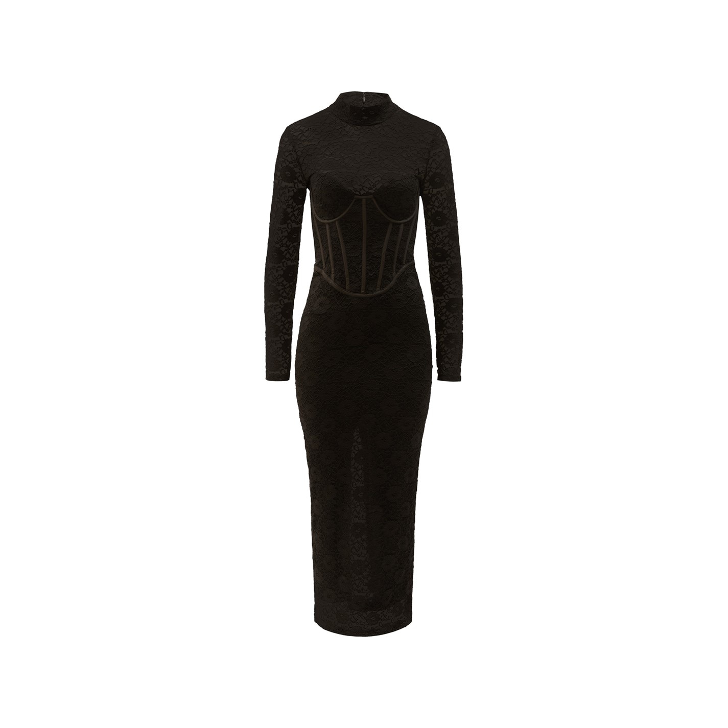 black halo black and white dress Wetlook & Lace Corset Style Midi Dress – Honour Clothing main image 0