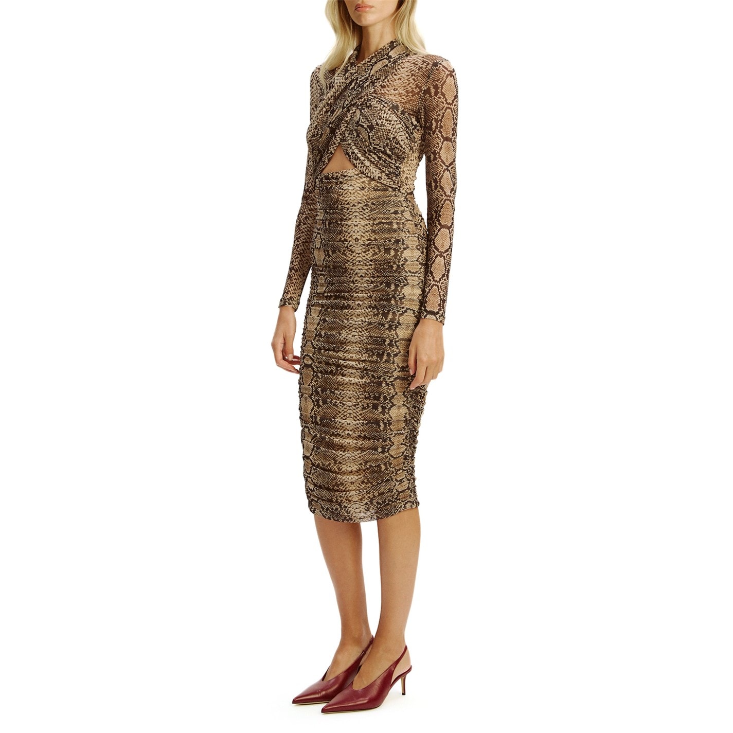 Bardot | Women's Aliyah Midi Bodycon Dress | Women | Snake Skin