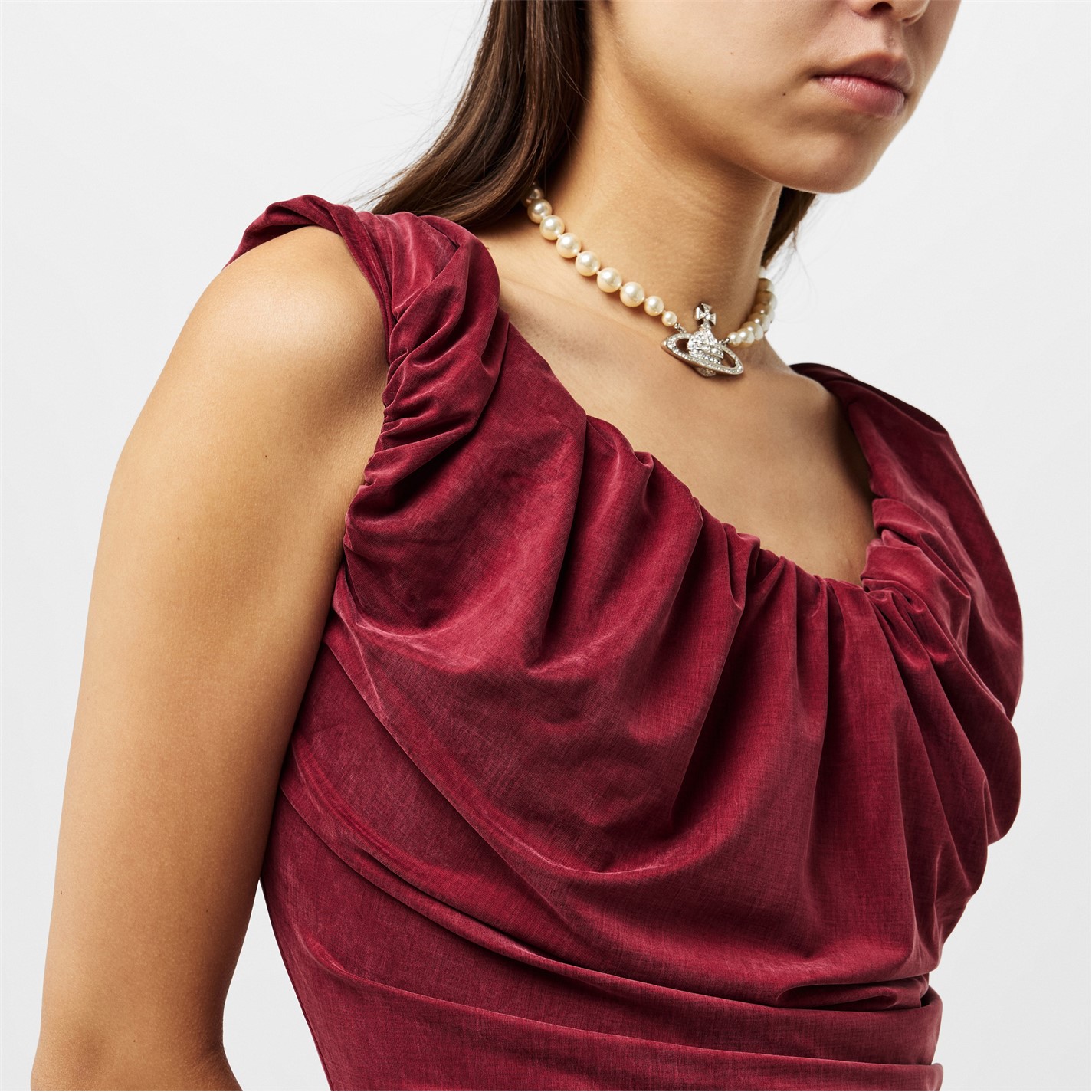 VIVIENNE WESTWOOD | Women's Viv Ginnie Structured Mini Dress | Women |  Burgundy | Flannels Fashion Ireland