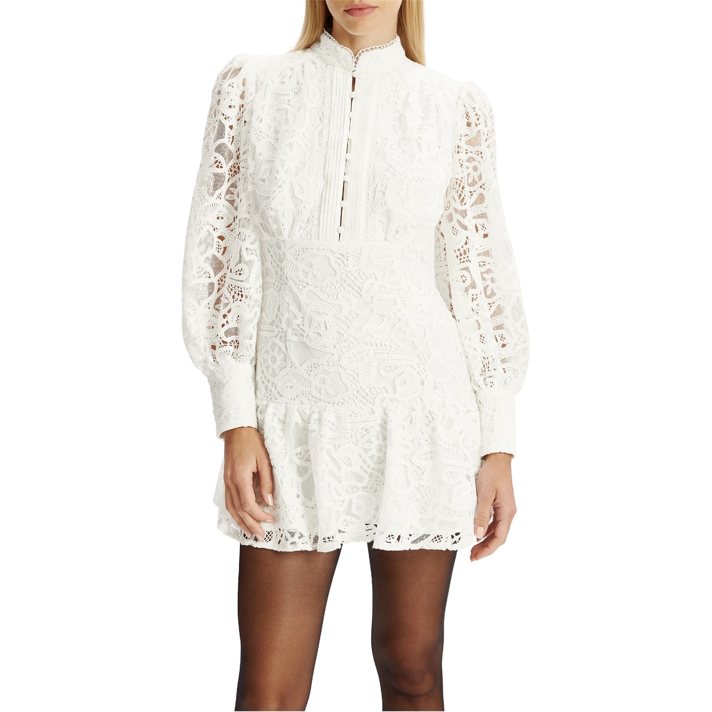 chinese dress ladies Bardot Remy Lace Mini Dress in Blue – TrenLend