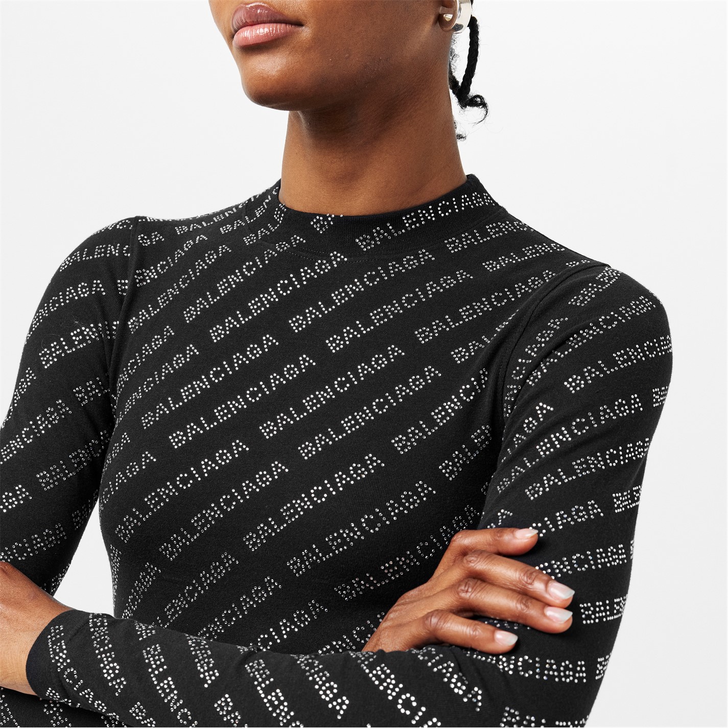 BALENCIAGA | All-Over Logo Mini Dress | Women | Black/Silver | Flannels  Fashion Ireland