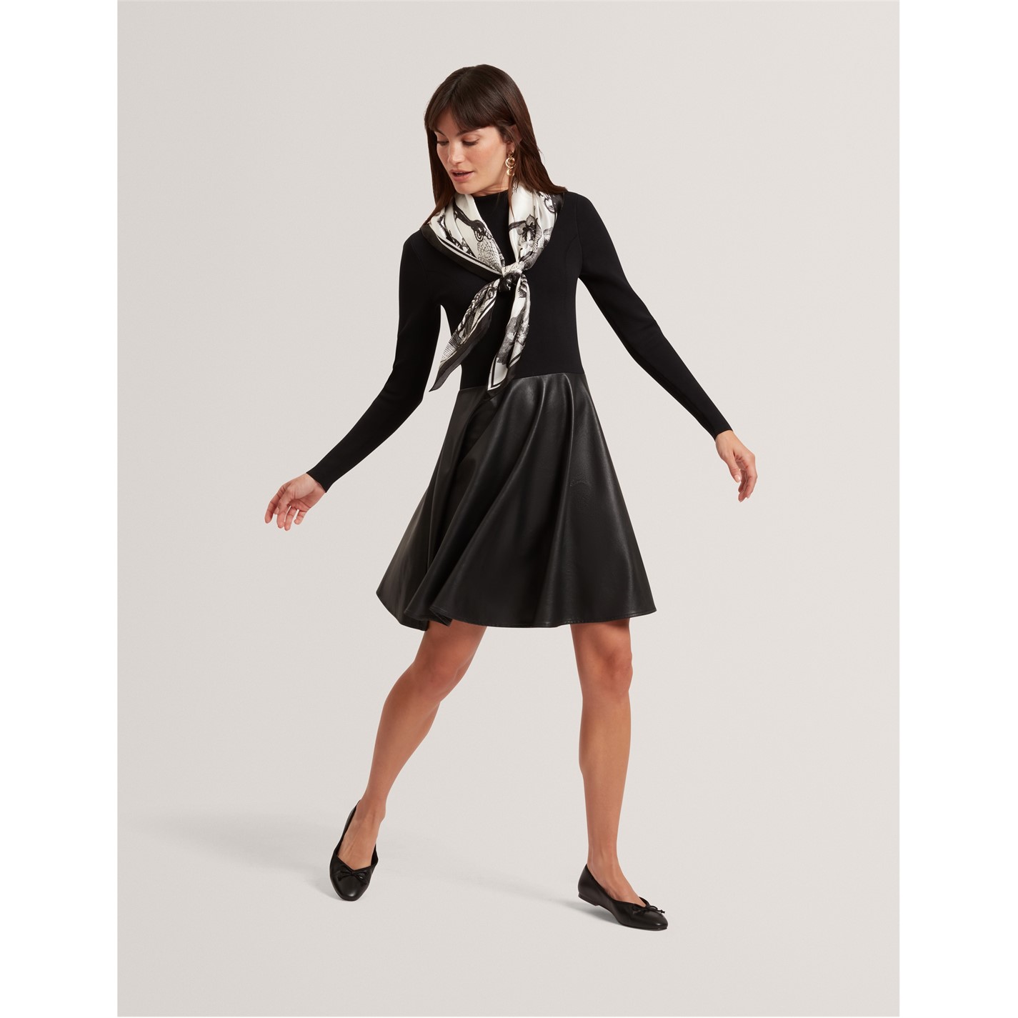 ted baker black mini dress Loiss Long Sleeve Mini Dress In Black