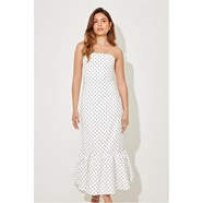 ODD MUSE Ultimate Muse Strapless Peplum Hem Midi Dress Women Maxi ODD MUSE Ultimate Muse Strapless Peplum Hem Midi Dress Women Maxi