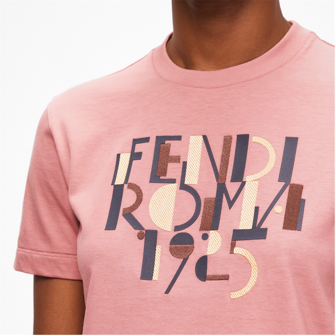 FENDI | Pink cotton T-shirt | Women | Blush | Flannels Fashion Ireland