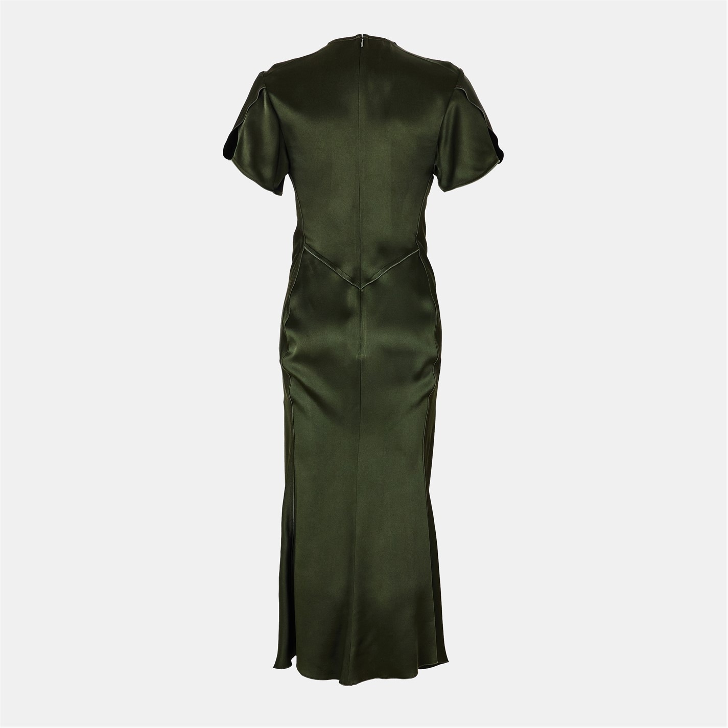 green emerald velvet dress Cut-Out Gown In Dark Teal – Victoria Beckham UK main image 1
