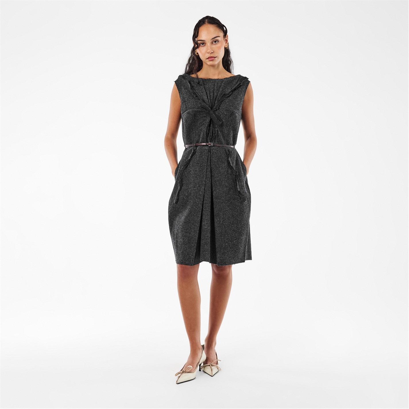 PRADA | Women's Midi Double-Faced Fabric A Line Dress | Women | Ardesia |  Flannels Fashion Ireland
