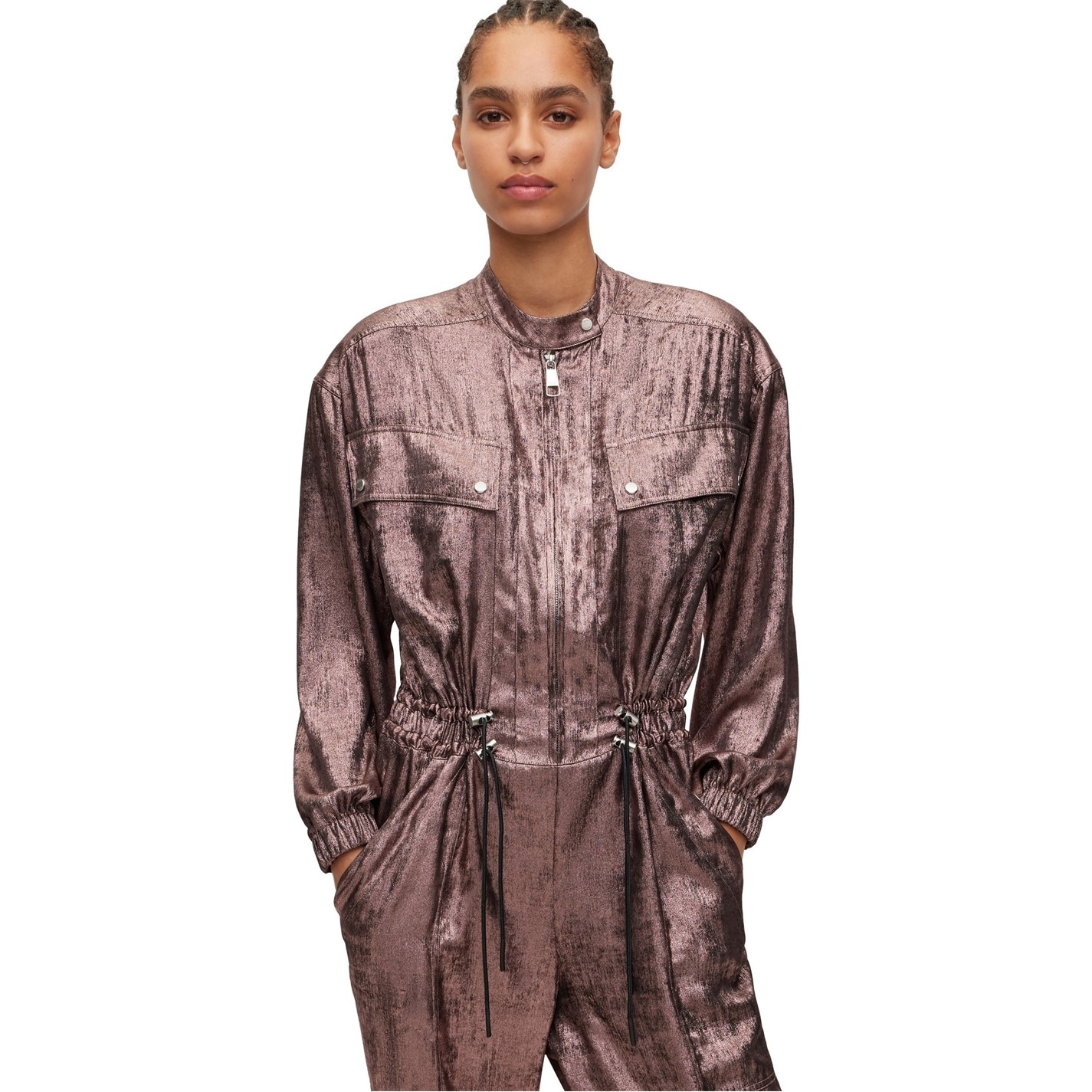 Boss Women's Distinta Jumpsuit Women Pink Flannels Fashion
