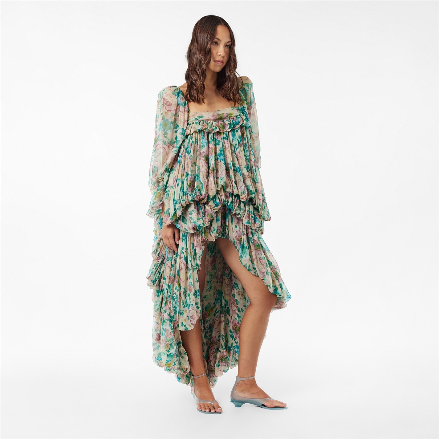 CHLOE | Women's Chiffon Maxi Dress | Women | Seedpearl Beige | Flannels