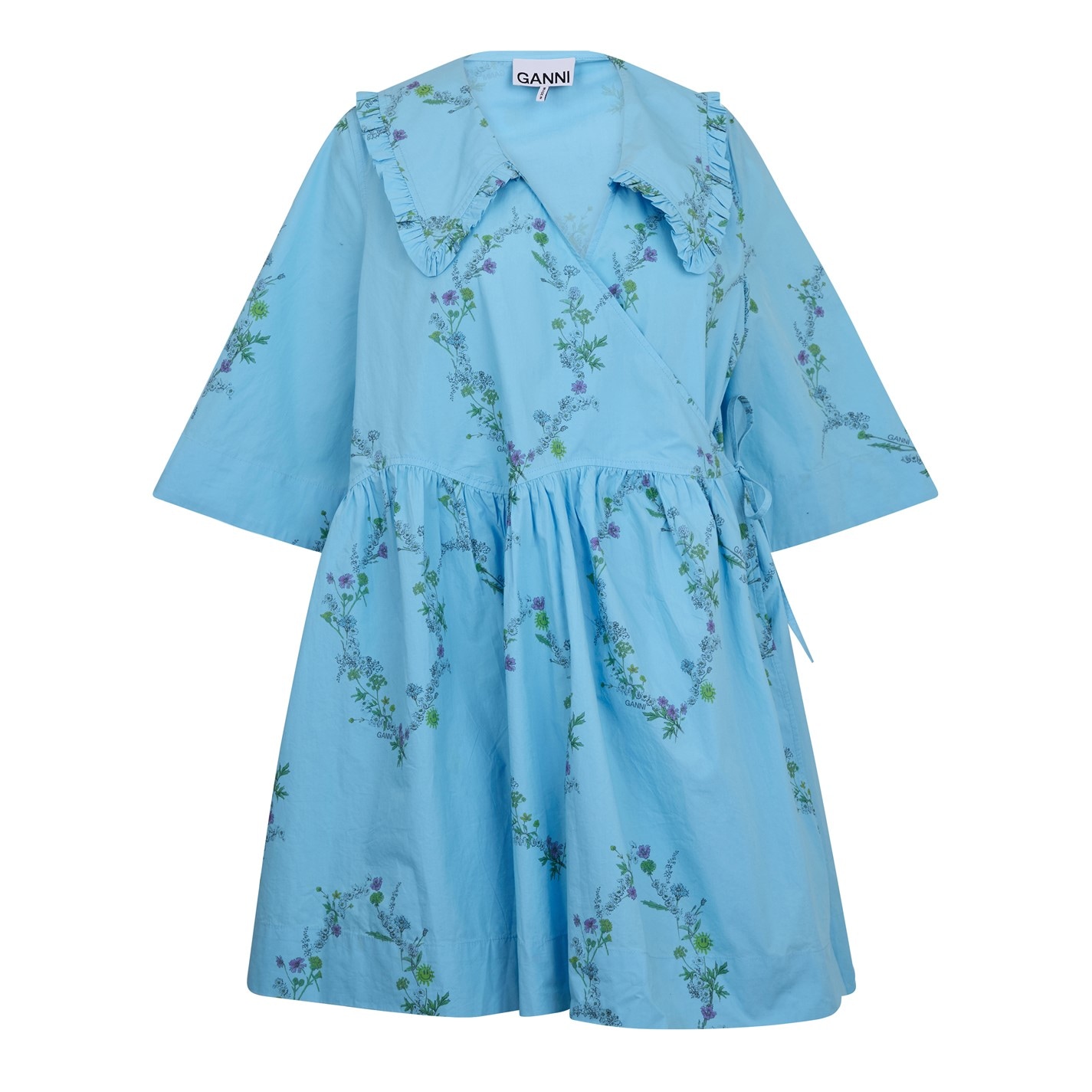 boho wrap dress Women's Organic Cotton music festivals Color:Golden Brown Black Pleated Hem Flowy DEVIL IN A BLUE