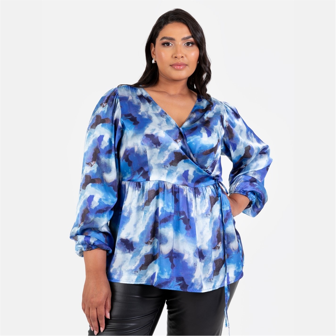 Curated visual reference: Gallery Detail: Lovedrobe Lovedro Ls Wrap Top Ld99 Women Blue
